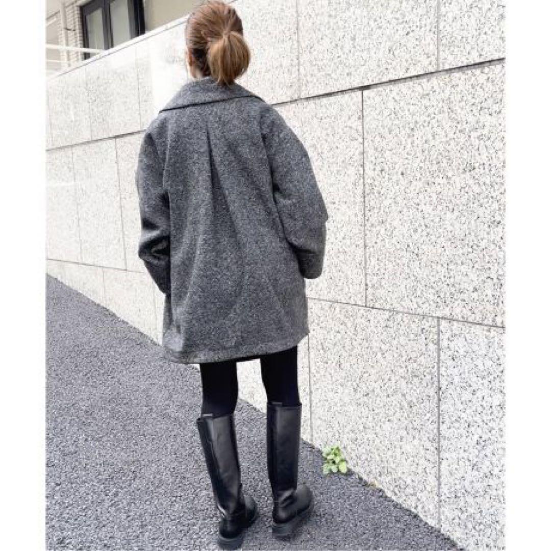 スピック&スパン Wスライバーヘリンボーンミドルコート 38