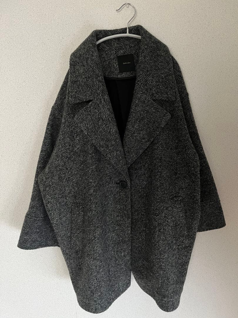 スピック&スパン Wスライバーヘリンボーンミドルコート 38