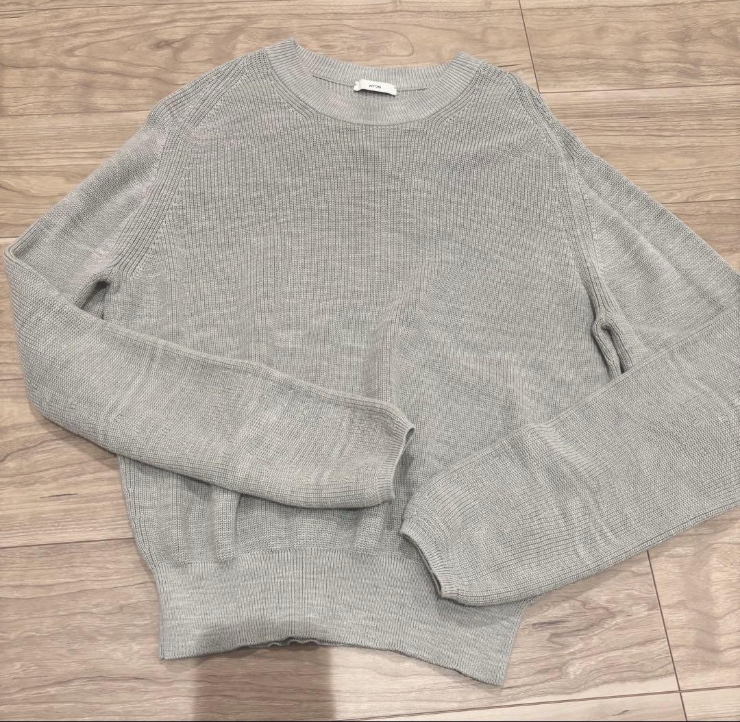 ATON クルーネックセーター コットンシルク サイズ02