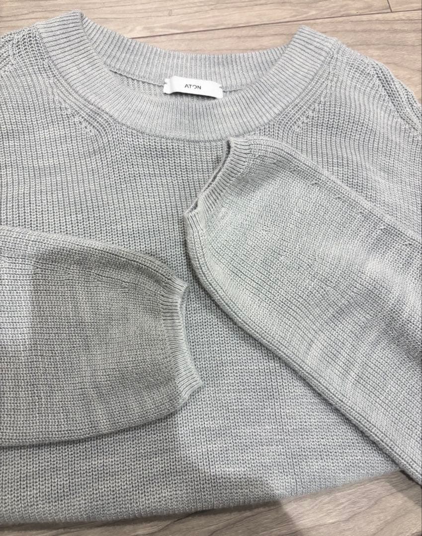 ATON クルーネックセーター コットンシルク サイズ02