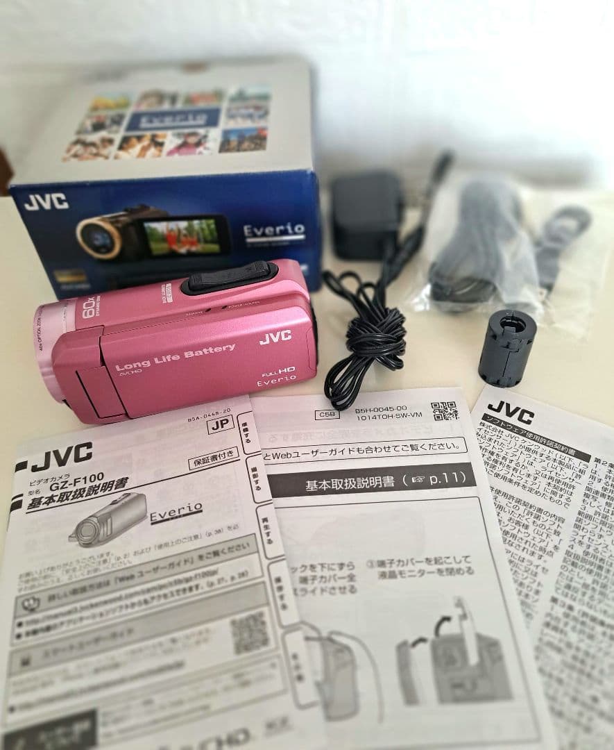 Victor JVC GZ-F100-P 2016年製 ビデオカメラ 付属品