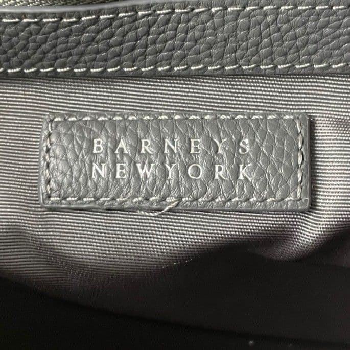 A4収納可●BARNEYS NEW YORK トートバッグ 肩掛 レザー グレー