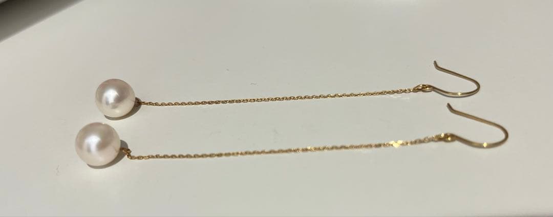 アコヤ真珠　パールピアス　8mm K18YG アメリカンピアス　18金