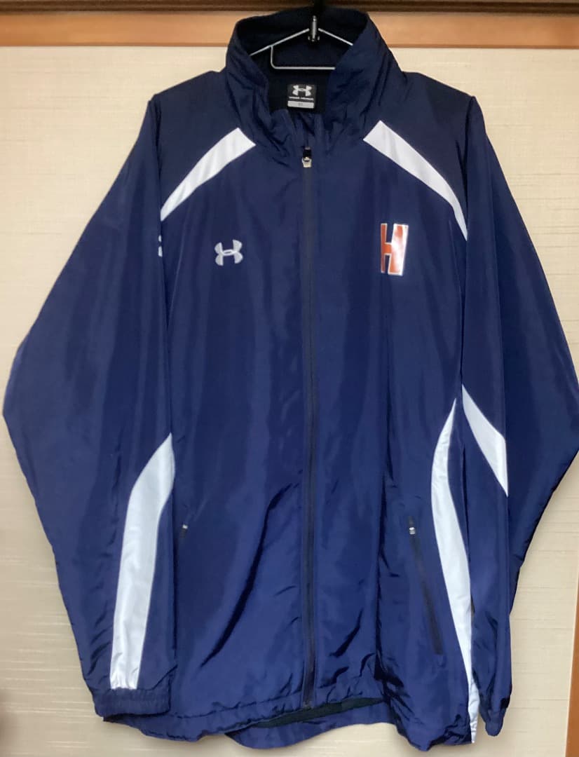 法政大学ラグビー部　XL ヤッケ上下　ネイビー　アンダーアーマー　ウォーマ