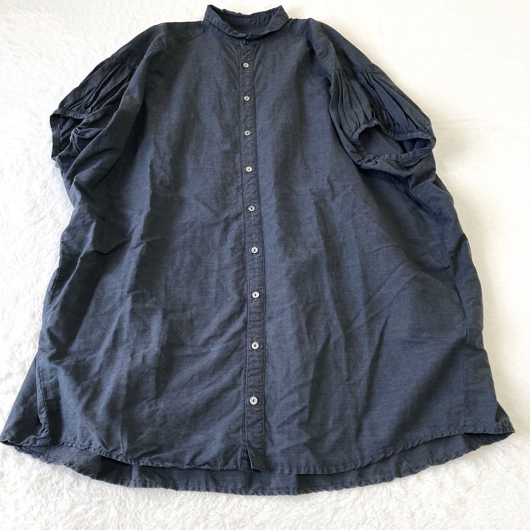 ✨極美品✨ネストローブ★洗える シルクリネン ギャザースリーブチュニックブラウス