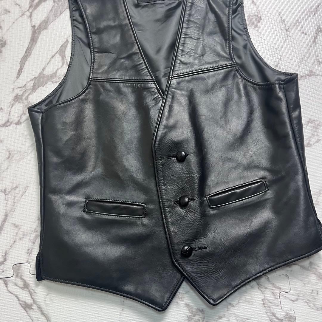 希少✨schott レザージャケット　ベスト 牛革 ブラック Msize