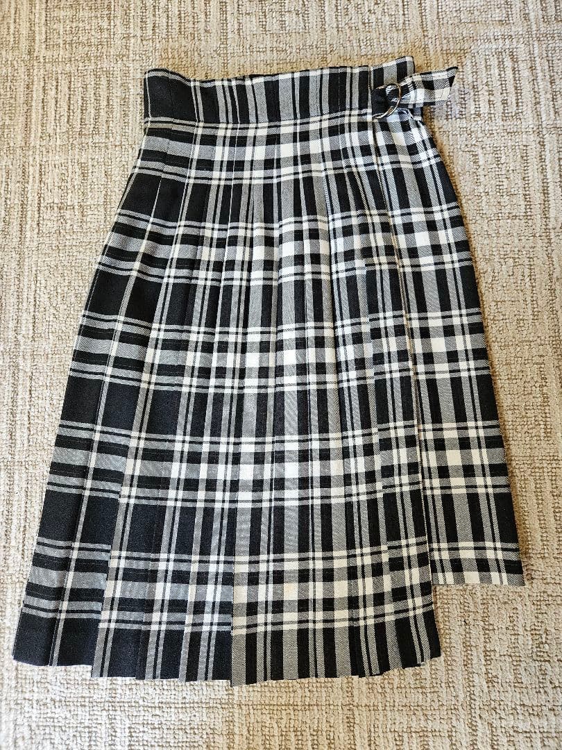 COMME des GARÇONS M 黒白チェック プリーツスカート