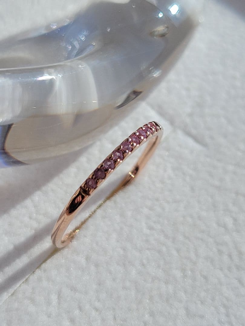 美品★TSUTSUMI K10 PG リング 指輪 ピンクサファイア 9石