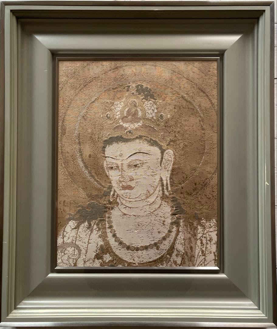 国宝法隆寺 観音菩薩像 西陣美術工芸織 額 仏像 飾り 額装 講談社