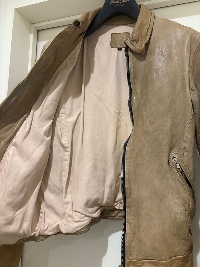 バックラッシュBACKLASHドイツカーフナチュラル製品染めレザーブルゾンL
