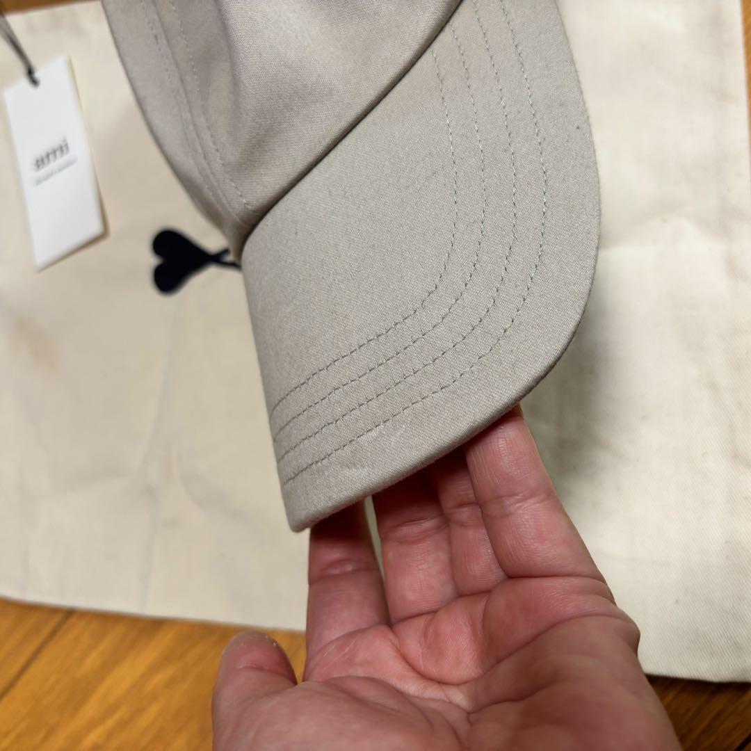 【保存袋付き】AMI PARISベージュ キャップ　帽子　アミパリス