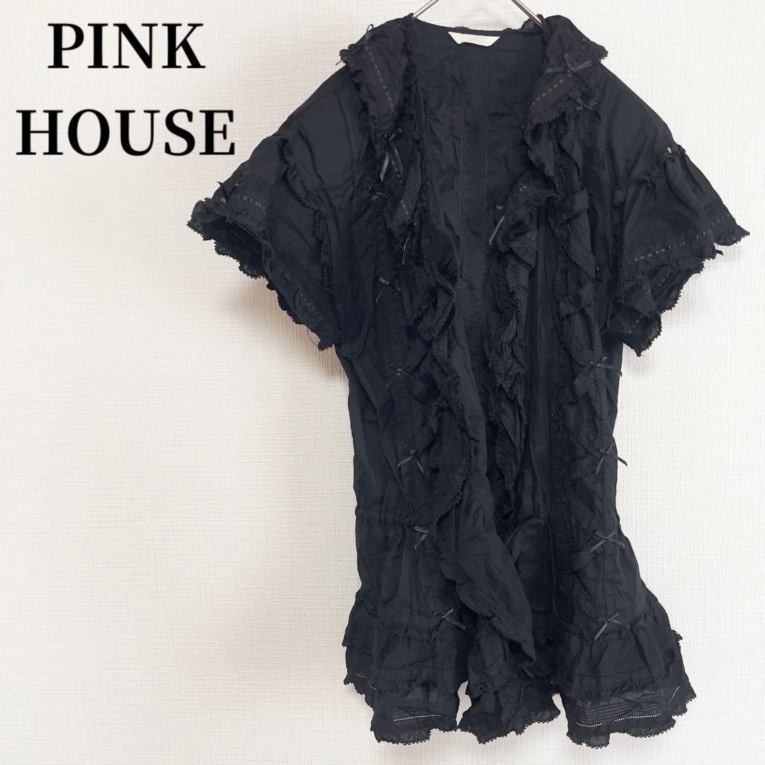 ピンクハウス チュニック レース リボン ロリータ ガーリー 古着コーデ