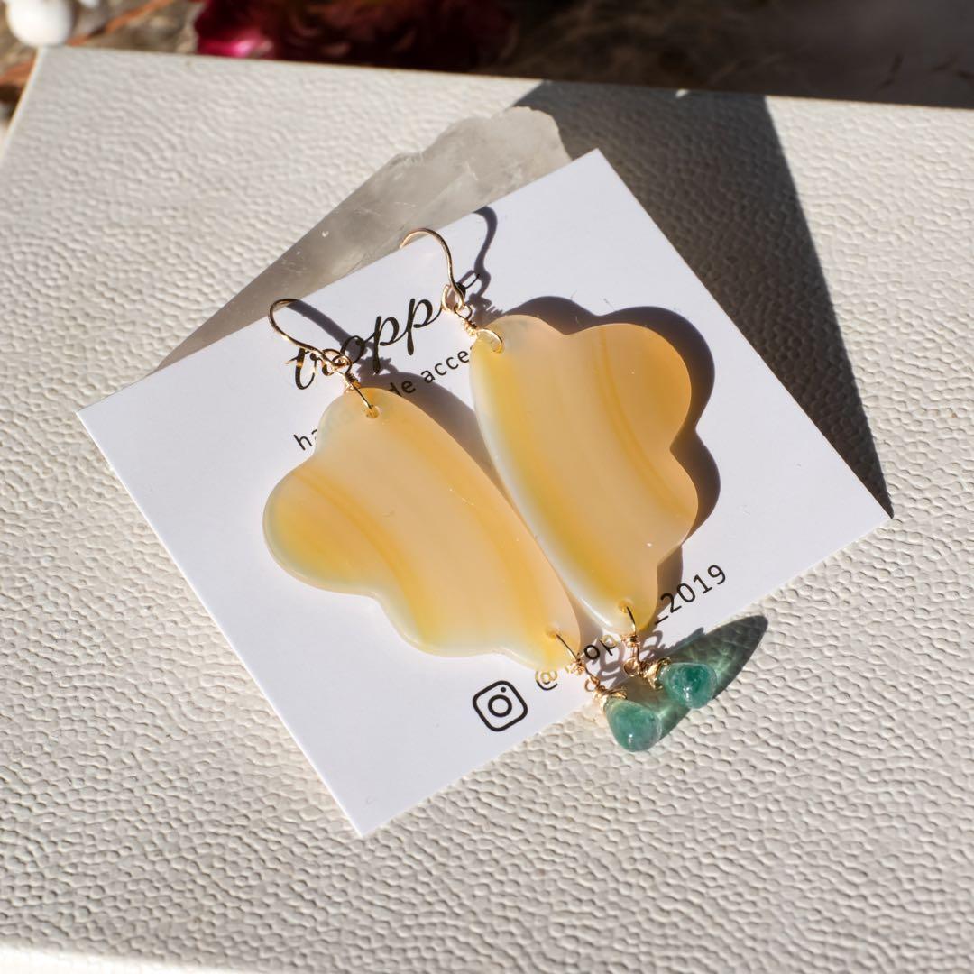 ポメころび ♦︎14kgfスコロライトトライアングルピアス/イヤリング