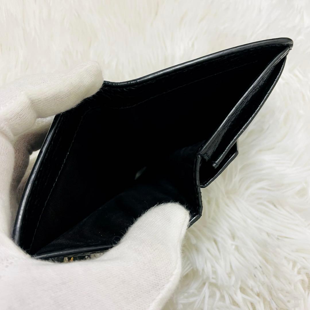 極美✨付属完備✨マルジェラ 二つ折り 財布 レザー 4ステッチ ブラック