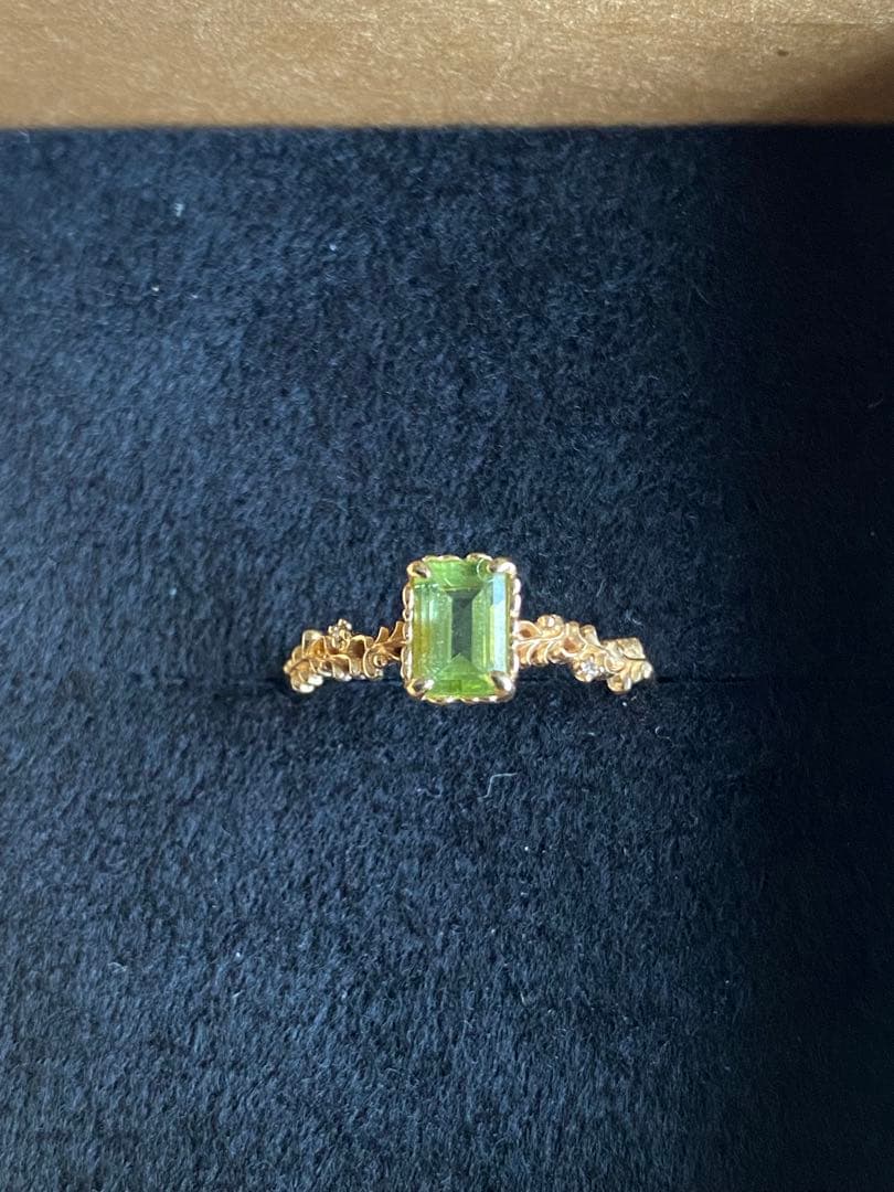 K10 ペリドット　指輪10号