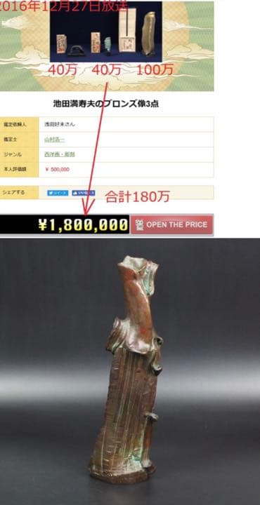 送料無料池田満寿夫作 抽象アート『金羊』ブロンズ 限定品20/30共箱 本物保証