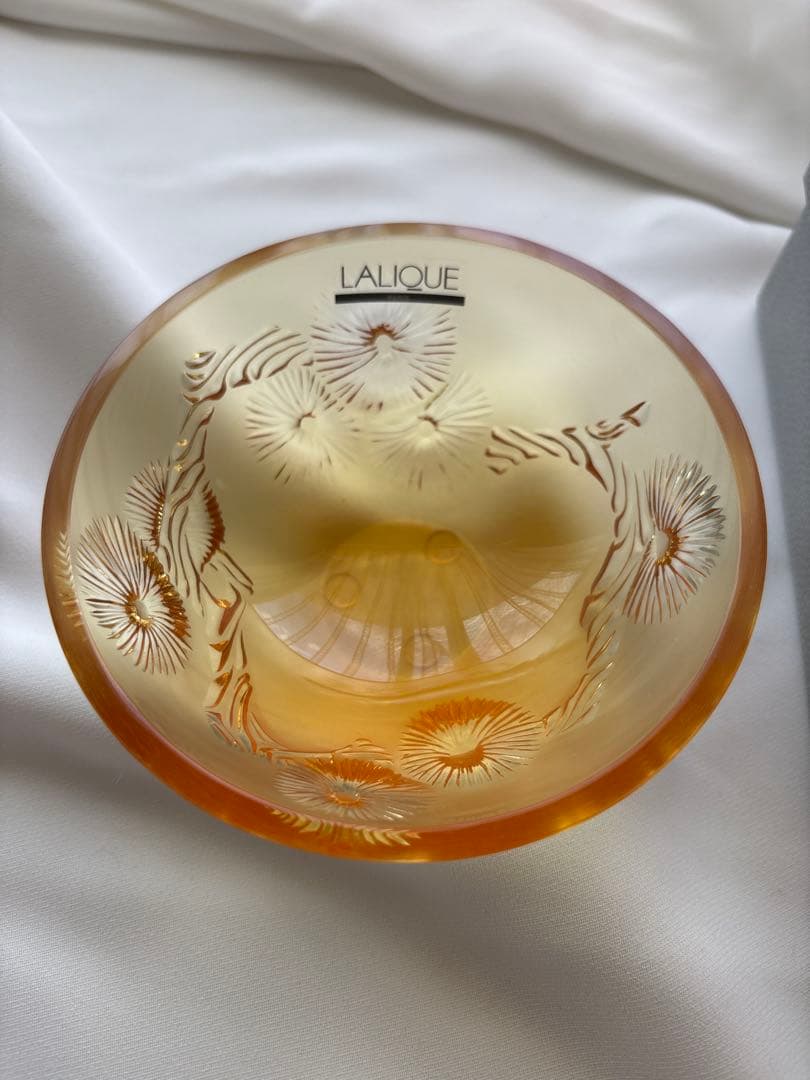 【レア美品 】LALIQUE アンバー ボウル 11cm China Mood