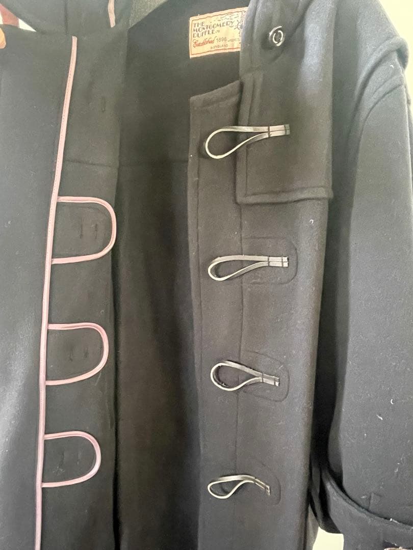 モンゴメリー イエナ別注 140sパイル ロングダッフルコート　黒