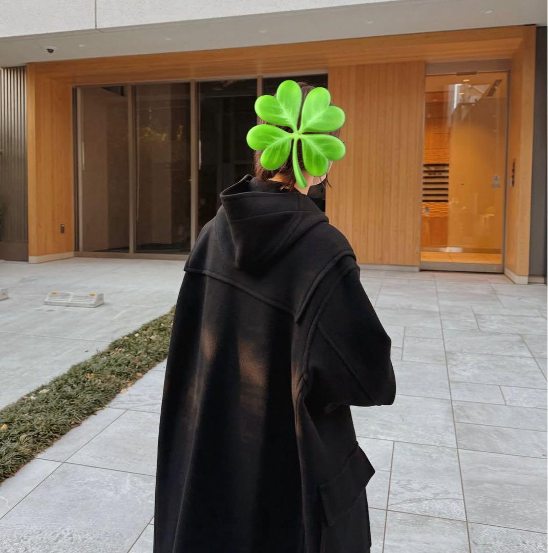 モンゴメリー イエナ別注 140sパイル ロングダッフルコート　黒