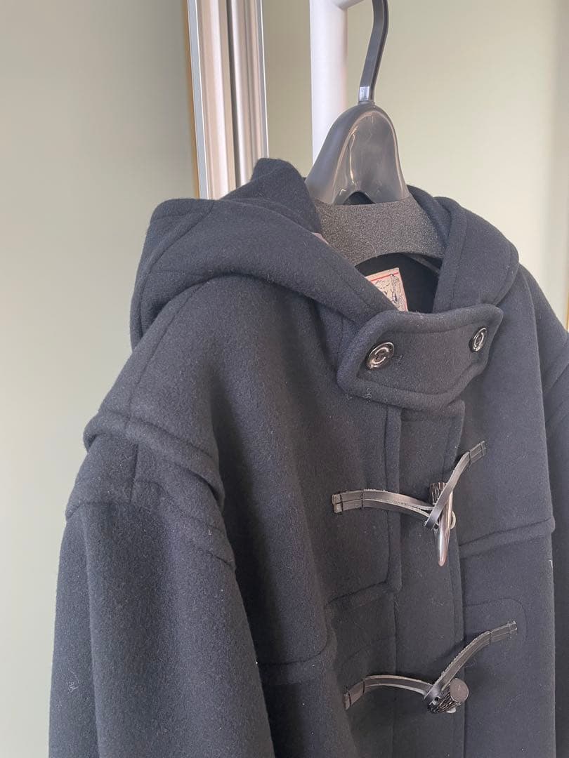 モンゴメリー イエナ別注 140sパイル ロングダッフルコート　黒