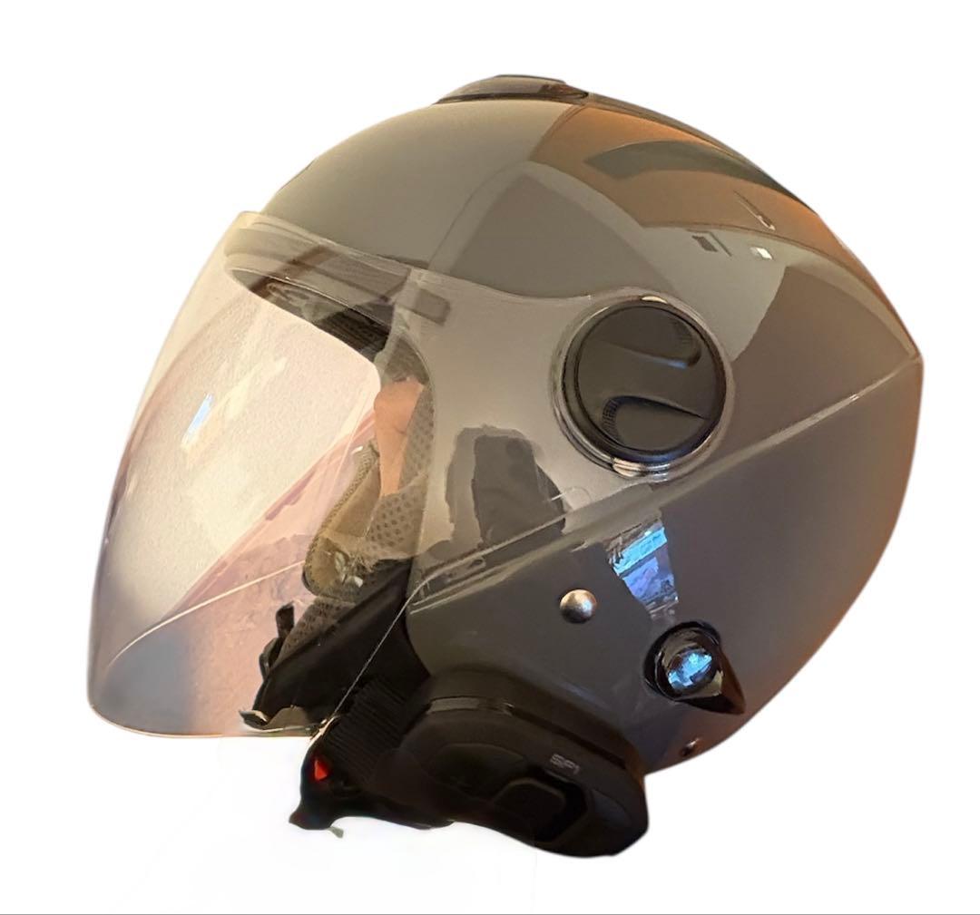 ZACK ジェットヘルメット グレー SENA インカム付き
