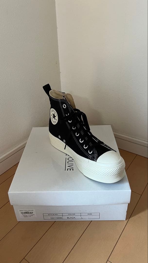 大幅値下げ コンバース 厚底 ブラック ハイカット スニーカー