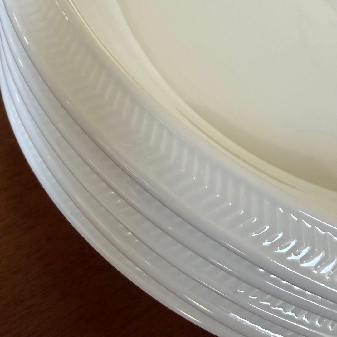 【美品】ウェッジウッド★ナイト＆デイ★ホワイトヘリンボーン　スープボウル5個