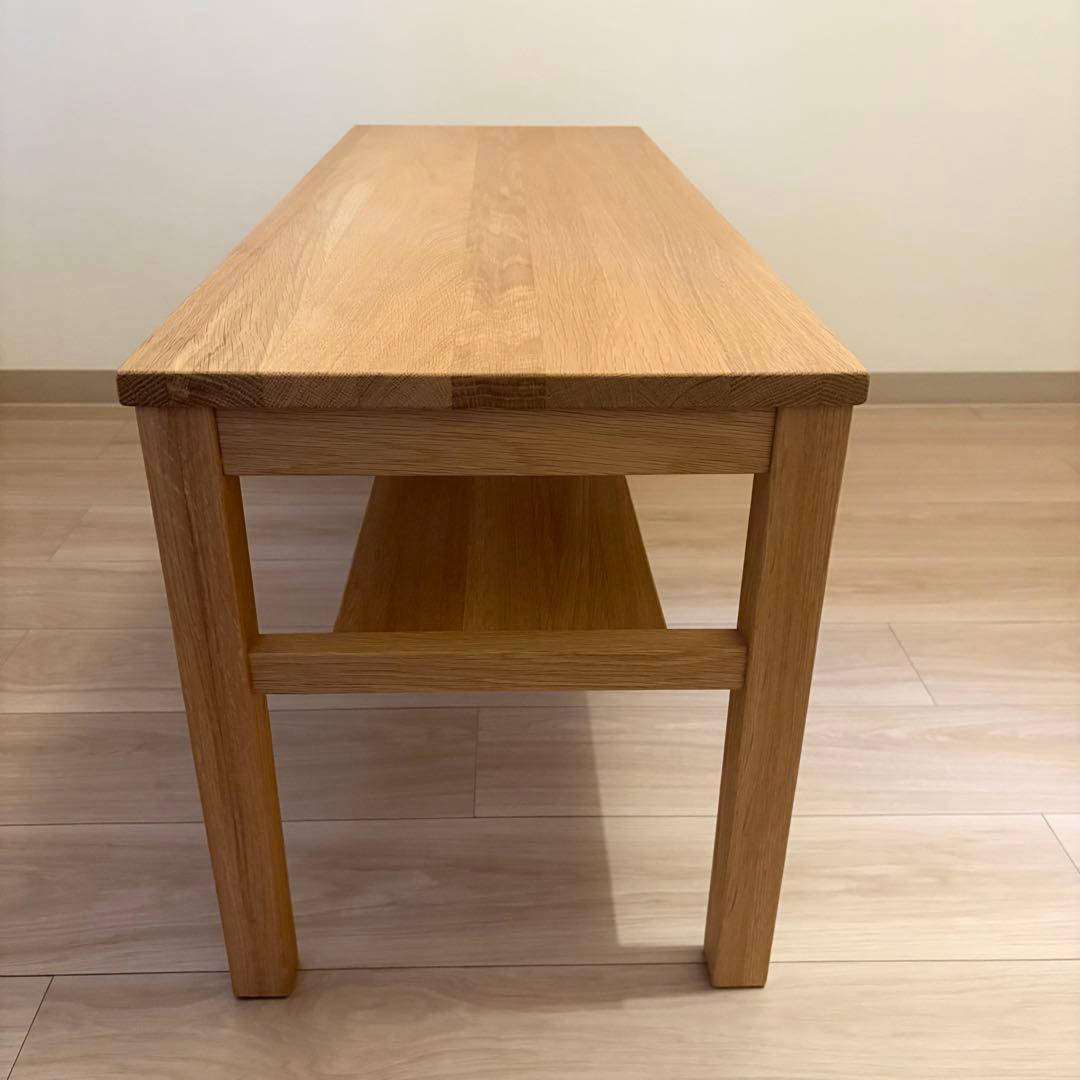 無印良品　木製ベンチ／板座／オーク材幅１００×奥行３７×高さ４４ｃｍローテーブル