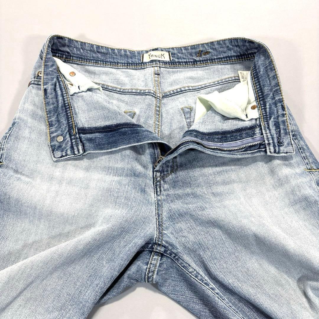 ヤヌーク　LEA カットオフ　デニムパンツ　ハイウエスト　25 ブルー