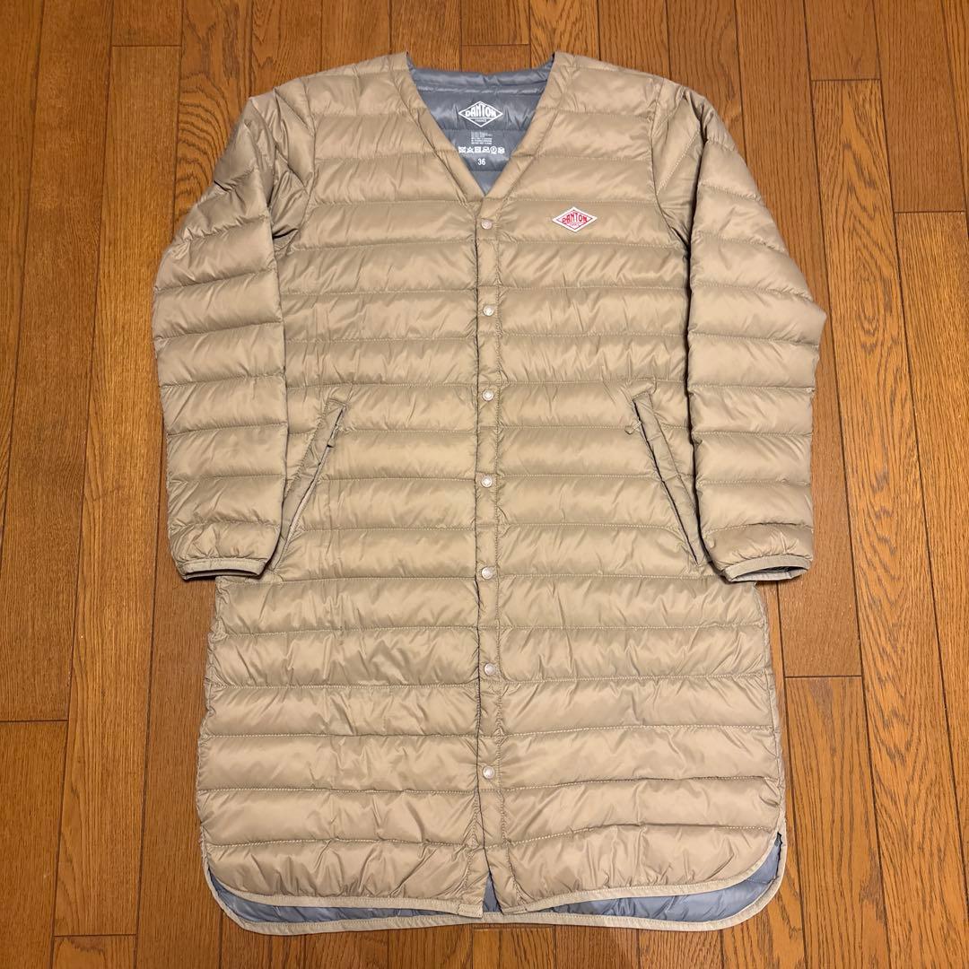 DANTON ダントン インナーダウン ロング ノーカラー　サイズ36