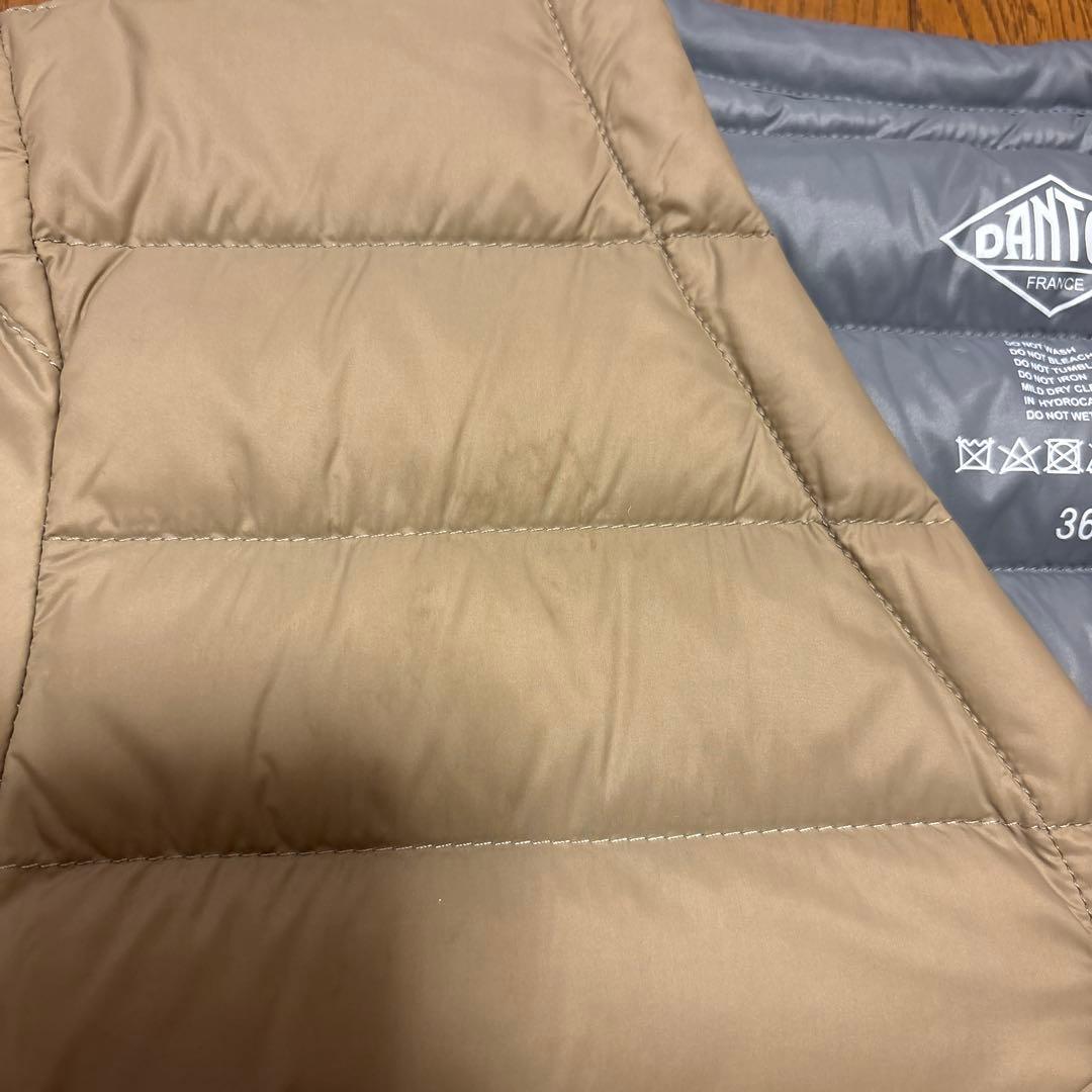 DANTON ダントン インナーダウン ロング ノーカラー　サイズ36