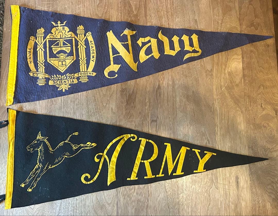 40〜50s ビンテージペナント US NAVY & ARMY2枚セット