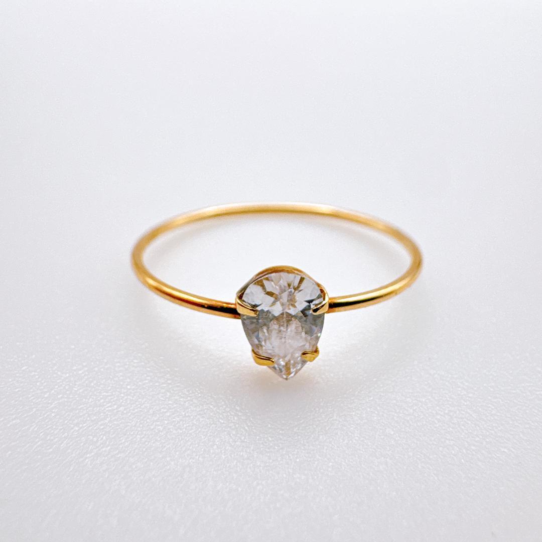 ル*ナ様 【agete】K10ゴールド 細身華奢シンプルティアドロップ 色石リン