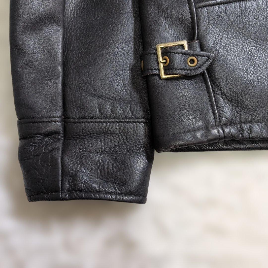 美品ショット681トラッカージャケット36黒裏地チェック　生地ネル