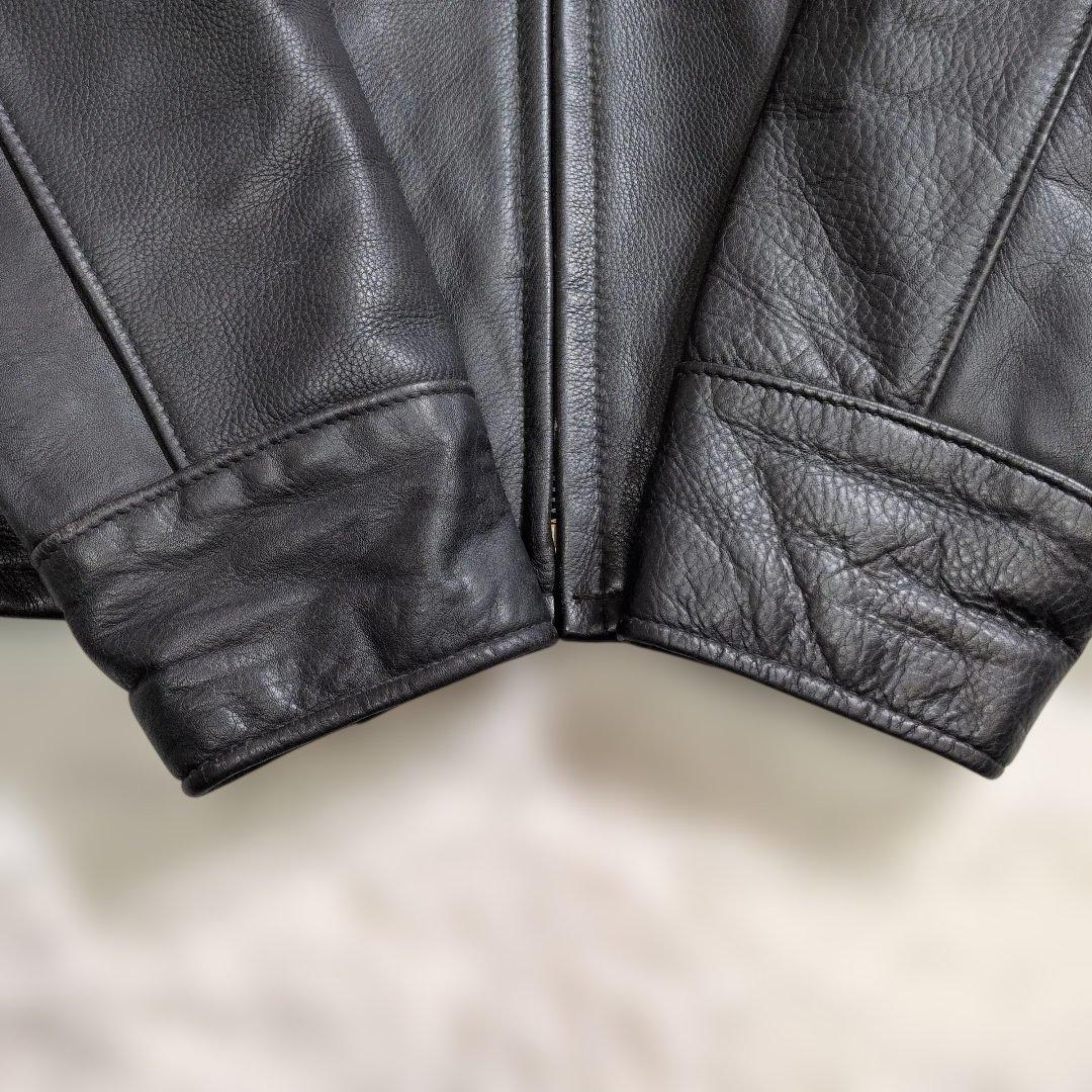 美品ショット681トラッカージャケット36黒裏地チェック　生地ネル