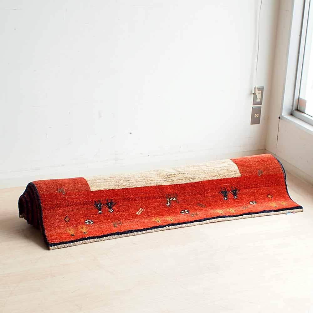 ギャッベ 150cm × 207cm ウールラグ カーペット ZR24260