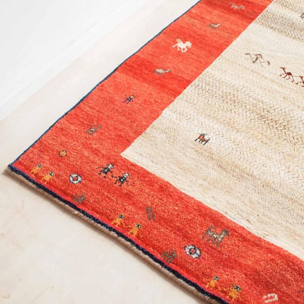 ギャッベ 150cm × 207cm ウールラグ カーペット ZR24260