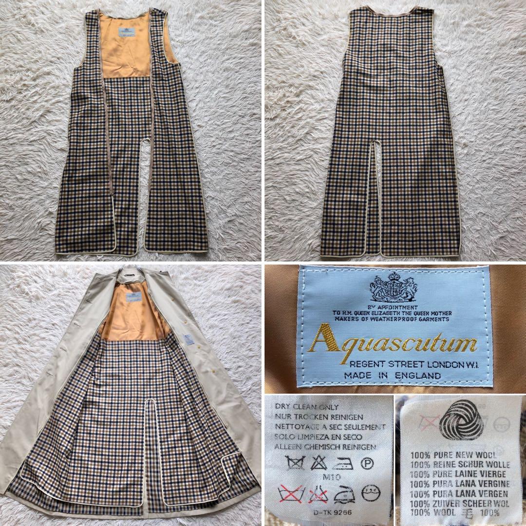 【英国製 マキシ丈】アクアスキュータム　 トレンチコート　Aqua5 ライナー付