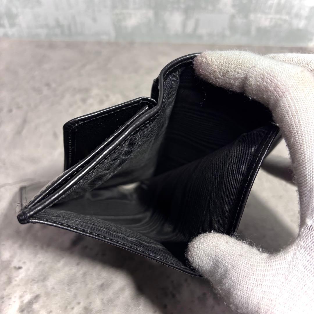 【よろしくん！】ホワイトハウスコックス 3つ折り財布 黒 レザー ブラック