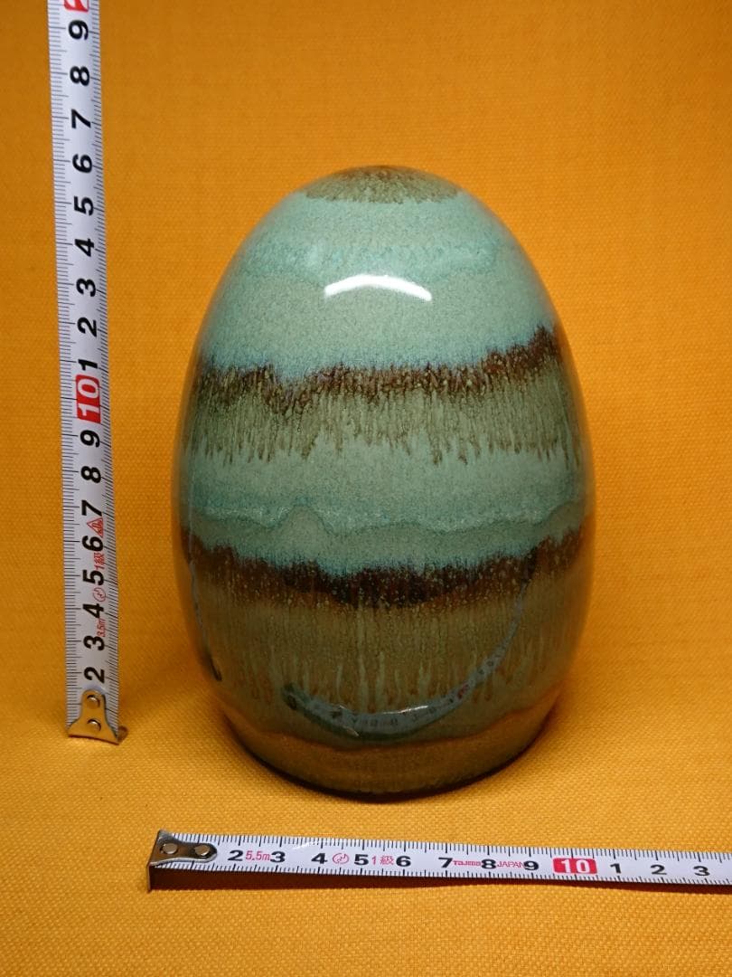 アート　エッグ　陶器　自然釉　置物　インテリア　工芸品　美術品　A1185