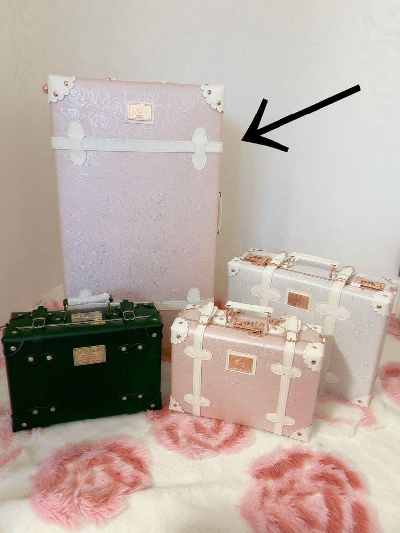 ꒦꒷❤︎mërö❤︎꒷꒦の　キャリーケース　XL ピンク 透明カバー付き