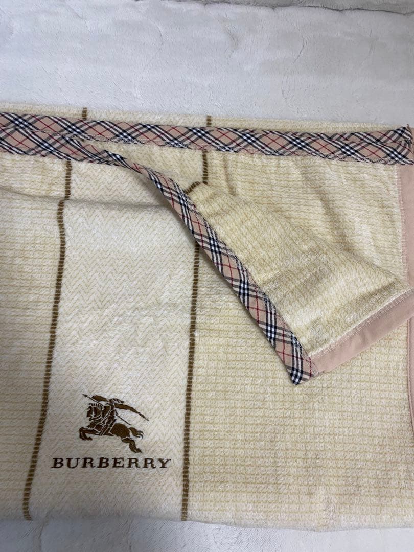 BURBERRY 綿毛布2枚 グレー　ブルー