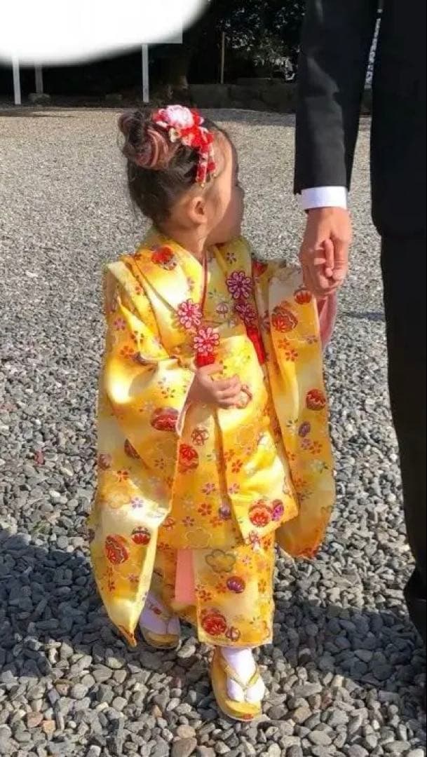 今だけ価格☆子供用黄色☆七五三☆花柄着物セット