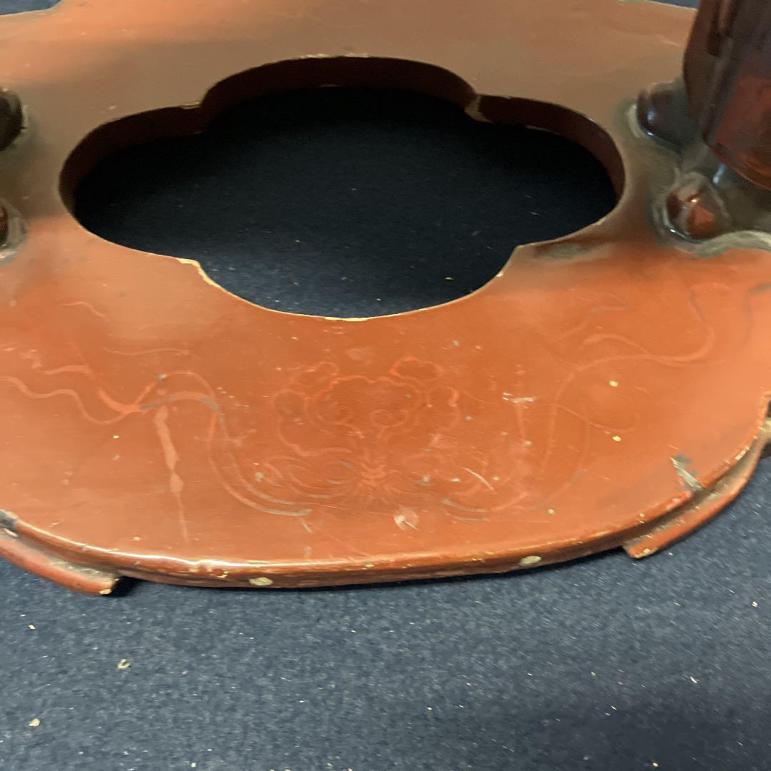 中国漆器　唐子人形の置台