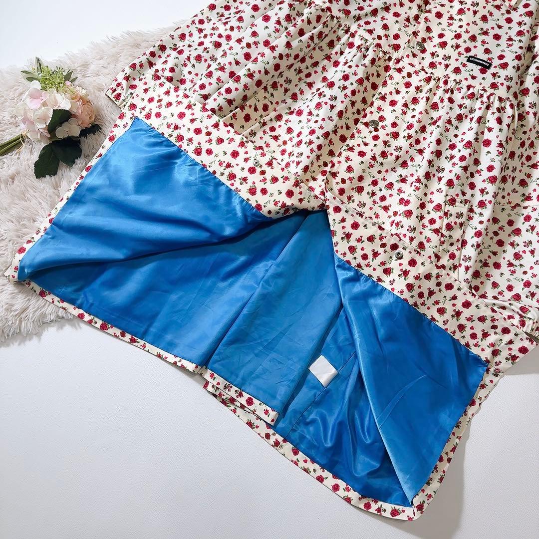 新品タグ付ꕥリトルサニーバイト 現行品 ローズレーヨンジャケット 花柄 大きめ