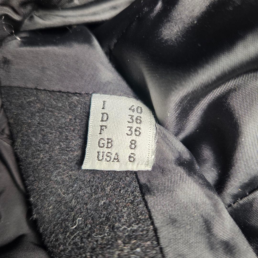 MOSCHINO ライダースコート ダウン ロング 異素材 切替 ウール 黒