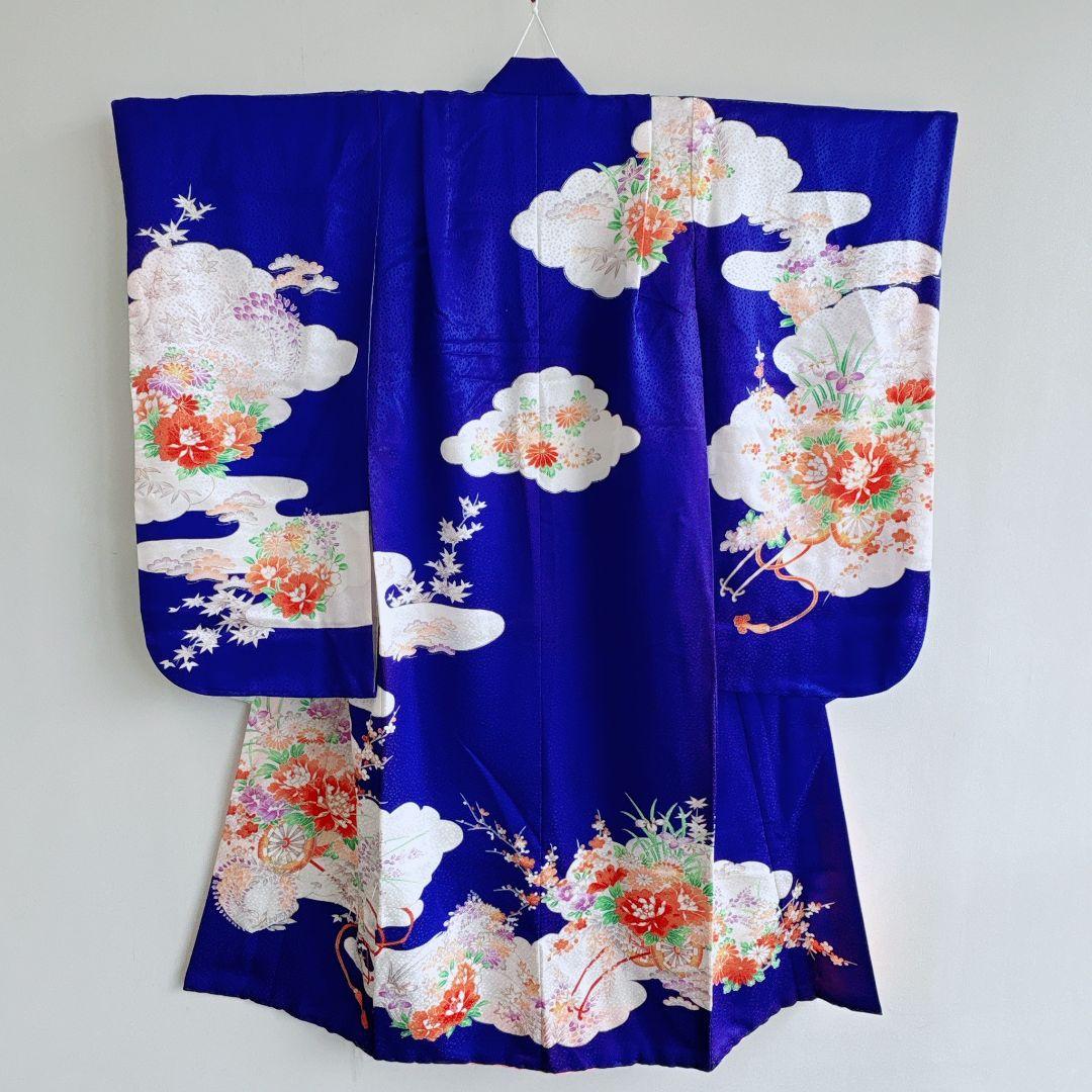 Buruburu　フルセット　きもの青　　簡単半襟　小物セット7282