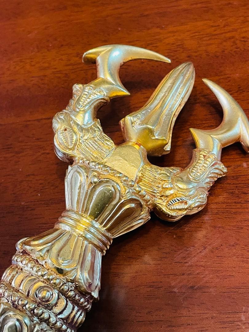 新品 未使用 法具 24金張 三鈷杵 ヴァジュラ 特大 サイズ約23㎝