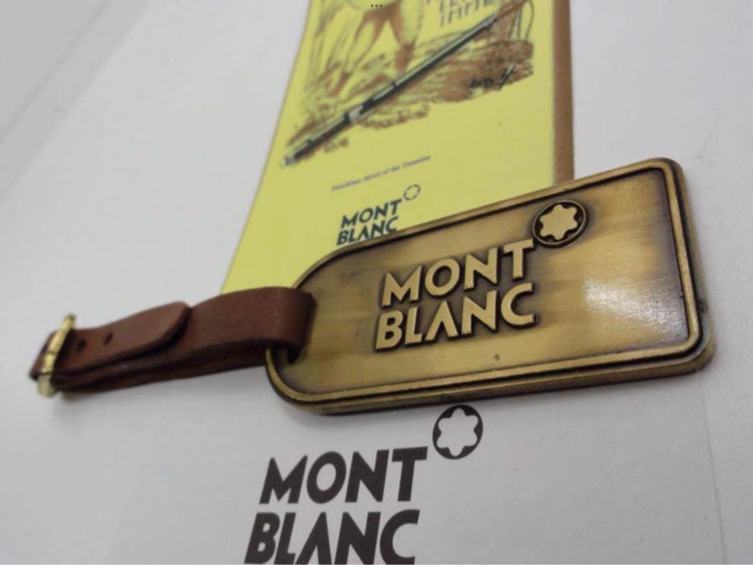 モンブラン★未使用保管品ヴィンテージ★本革＆メタル製タグネームタグ★キーホル