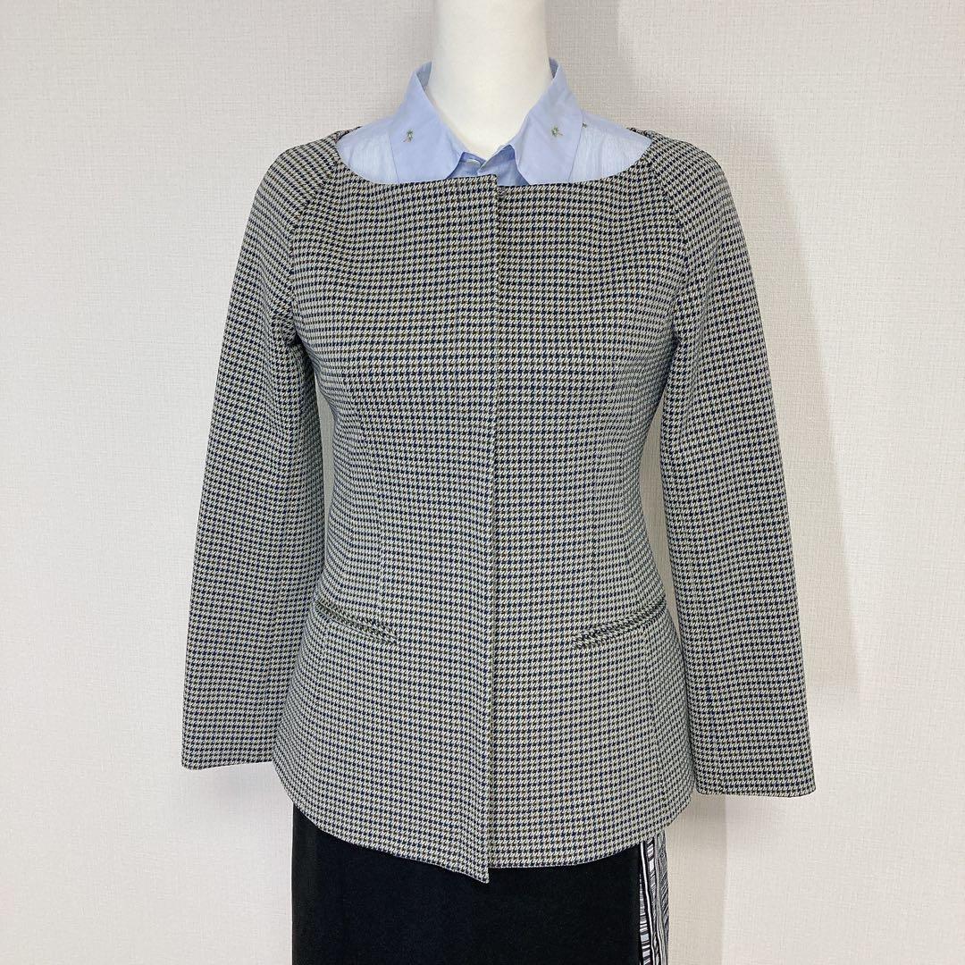 akiki アキキ チェックぺプラムジャケットFサイズ